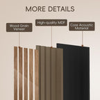 EVERECO 6 Pack Wood Panels for Wall 94.5" × 7.87" Acoustic Soundproof Wall Slat - Image 4