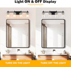 4-Lights Black and Brushed Nickel Vanity Lights - Image 6