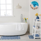Small Bathroom Wall Clock, Ocean Beach Glass Waterproof Wall Clocks - Image 4