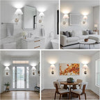 Wireless Wall Sconce Sets of 2, Pleated Shades Rechargeable Battery Operated - Image 7