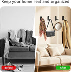 6PCS Foldable Wall Hooks, Zinc Alloy Flip Down Hooks, Retractable Wall Hooks - Image 5