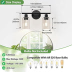Zarbitta 2-Light Bathroom Light Fixtures, Bathroom Wall Lamp - Image 8