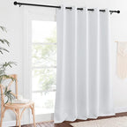NICETOWN Greyish White Sliding Door Curtain 118 inch Length, Grommet Room - Image 2