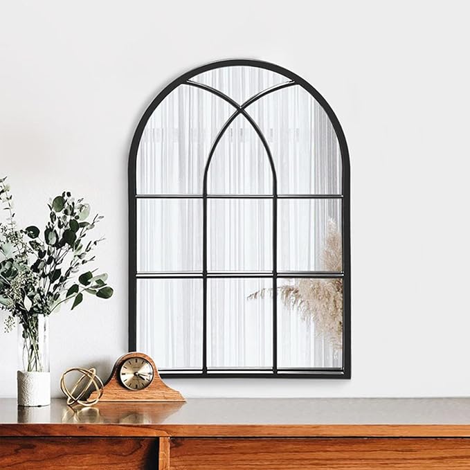 Dewfig Arched Window Wall Mirror, Vanity Mirrors - Image 2