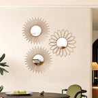 3 Pack Metal Mirrors for Wall Sunburst Wall Mirrors Home Décor Decorative - Image 7