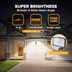 LUTEC 2 Pack 72W 7500LM LED Security Lights Motion Sensor Light Outdoor - Image 2