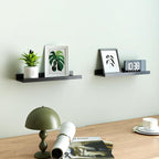 Black Floating Shelves for Wall Decor, Wall Mounted Wood Storage Shelf for - Image 2