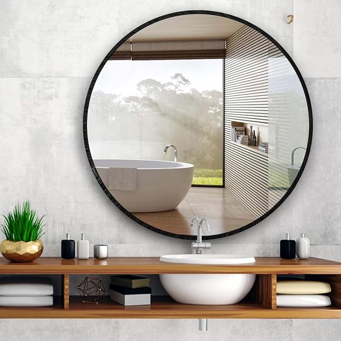 Itrue 36 Inch Black Round Mirror - Image 2