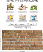 IZODEKOR 3D Wall Panels Brick Effect - Image 2