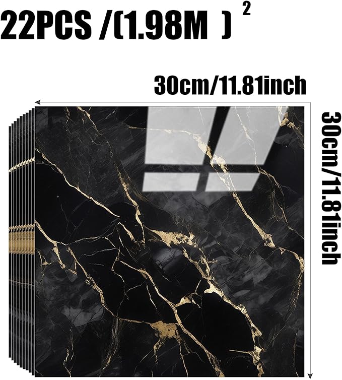 Chejiaye 22pcs Marble Peel and Stick Backsplash Waterproof Washroom Wall Panels - Image 4