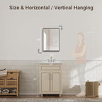 Black Bathroom Mirror, Anti-Rust Black Framed Mirror - Image 2