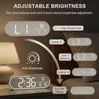 Faux Linen LED Digital Wall Clock Large Display, Plug-in Digital Clock - Image 3