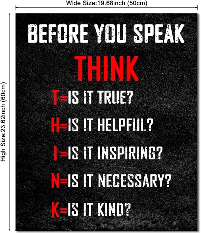 Pyradecor Large Motivational Think Before You Speak Classroom Positive Quotes - Image 6