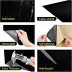 FunStick 15.8"x240" Self Adhesive Felt Fabric Sheets Black Velvet Fabric - Image 4