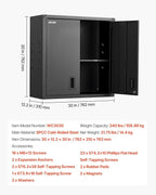 VEVOR Metal Wall Cabinet, 30W x 12.2D x 30H Inch, Steel Floating Hanging - Image 8