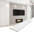 8-Pack WPC Wall Panels 118’’ x 6.3’’ 3D Slat Wall Panel Acoustic Wall Paneling by Unknown