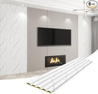 8-Pack WPC Wall Panels 118’’ x 6.3’’ 3D Slat Wall Panel Acoustic Wall Paneling by Unknown
