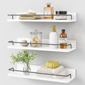 Forbena White Floating Shelves Bathroom Shelves Over Toilet Set of 3, Bathroom by Forbena