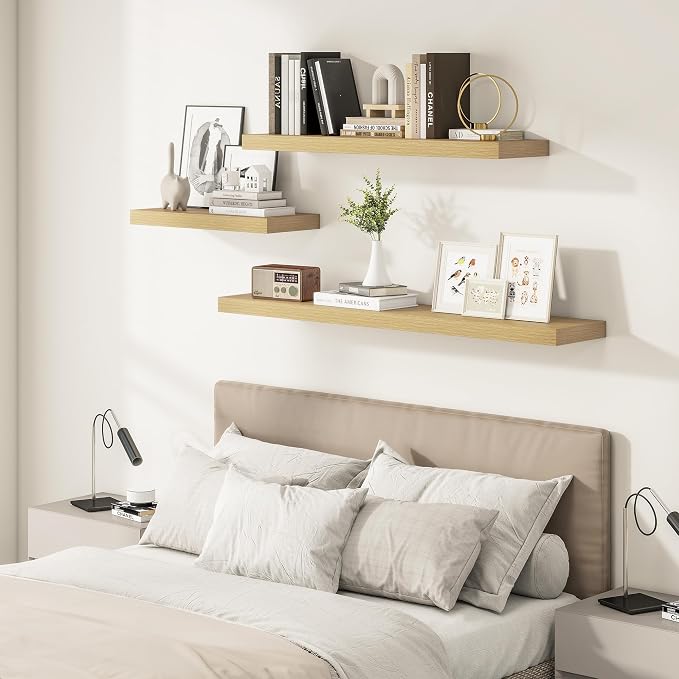 Vivelove 12 Inch Deep Floating Shelves 47.2 inch Long, 2 Inch Thick Wall Shelves - Image 9