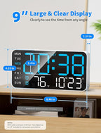 MASHI 8.4''Large Digital Wall Clock, Led Alarm Clock - Image 3