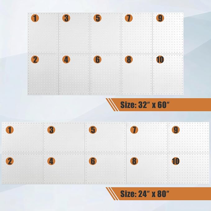 PBHEPJ 10 Pcs Metal Pegboard Panels, Heavy Duty Peg Boards - Image 5