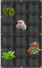 Hanging Planting Grow Bags, 18 Pockets Hanging Vertical Wall Planter Wall by LITLANDSTAR