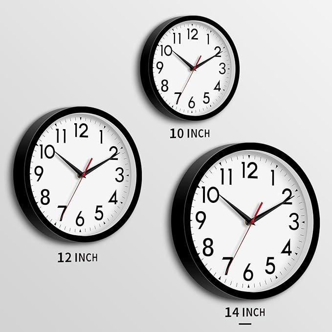 DAXSMY 14 Inch Wall Clock Large Battery Operated Big Silent Non Ticking Analog - Image 3