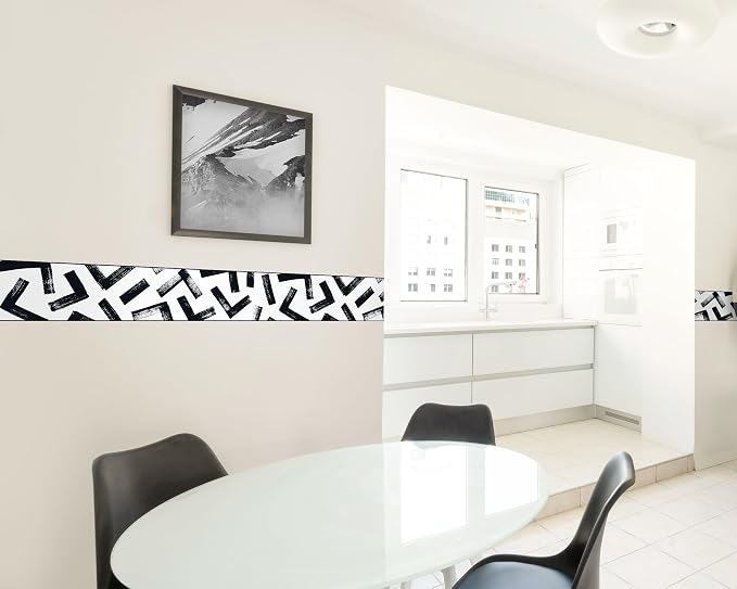 FLFK Black and White Design Wallpaper Border - Image 5