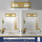 SineRise LED Modern Bathroom Vanity Light Fixtures, Brass Modern Acrylic - Image 5
