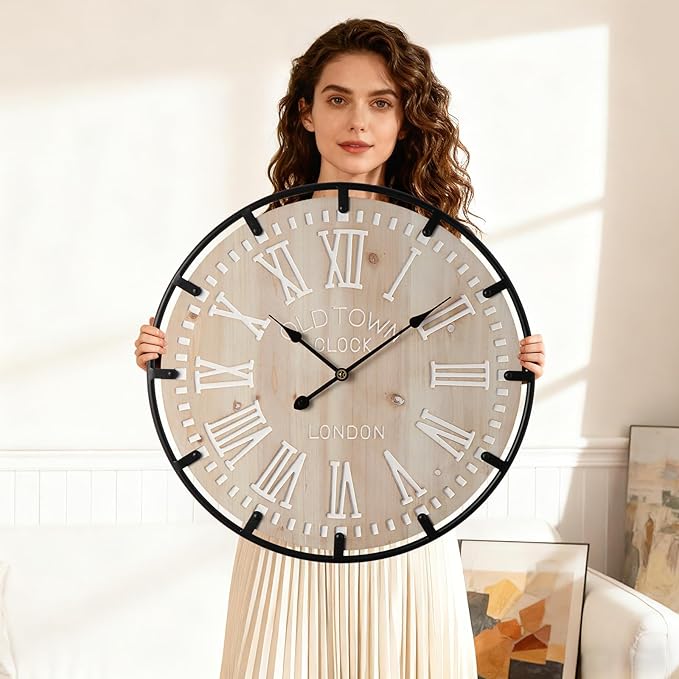 Vantic Farmhouse 24 Inch Extra Large Decorative Wall Clock - Image 2