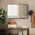 ZenStyle Black Metal Framed Rectangular Wall Mirror 24" x 36" Bathroom Mirror - Image 5