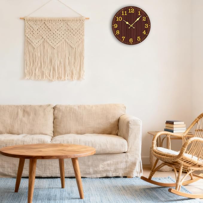 Wall Clock, Modern Wall Clocks Battery Operated, Silent Non Ticking Rustic - Image 7