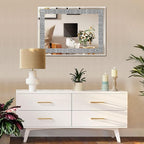 Ruomeng Wall Mirror Rectangular Crystal Crush Diamond Mirror - Image 5