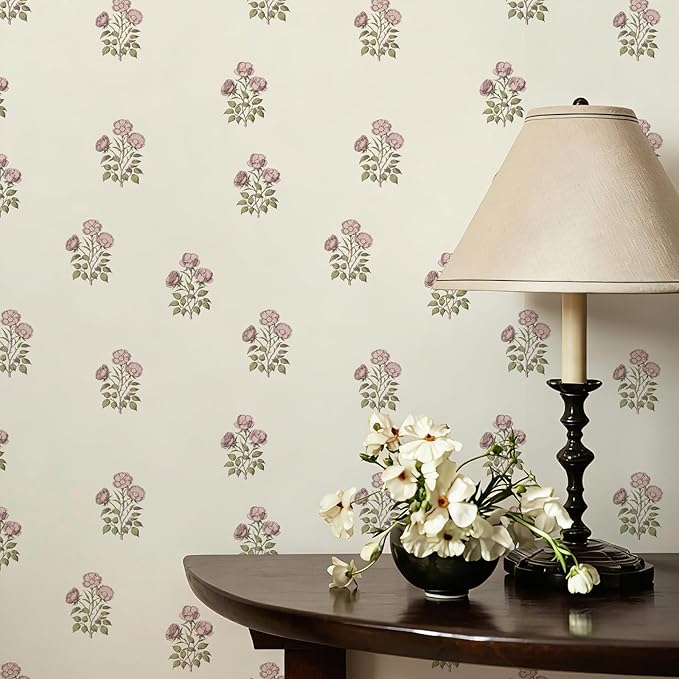 17.3"× 590.5" Vintage Floral Wallpaper Peel and Stick Boho Wallpaper Removable - Image 3