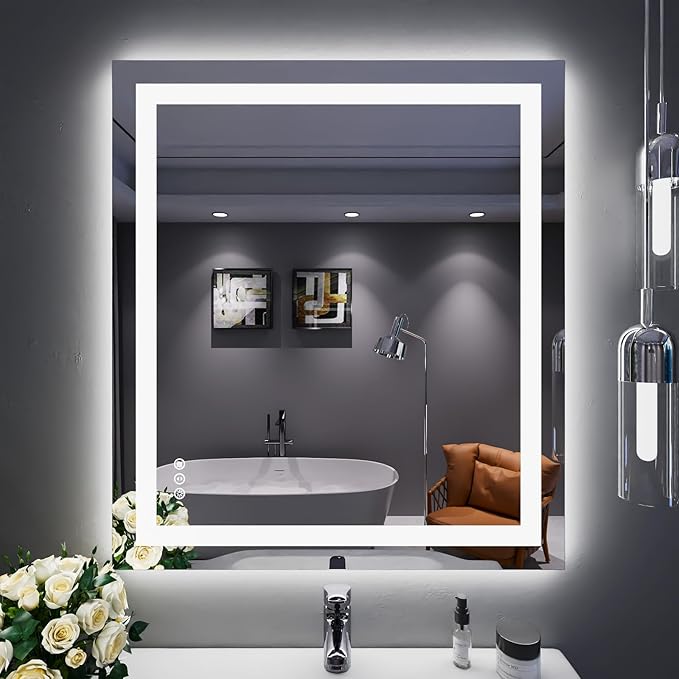 LOAAO 32"X36" LED Bathroom Mirror by LOAAO
