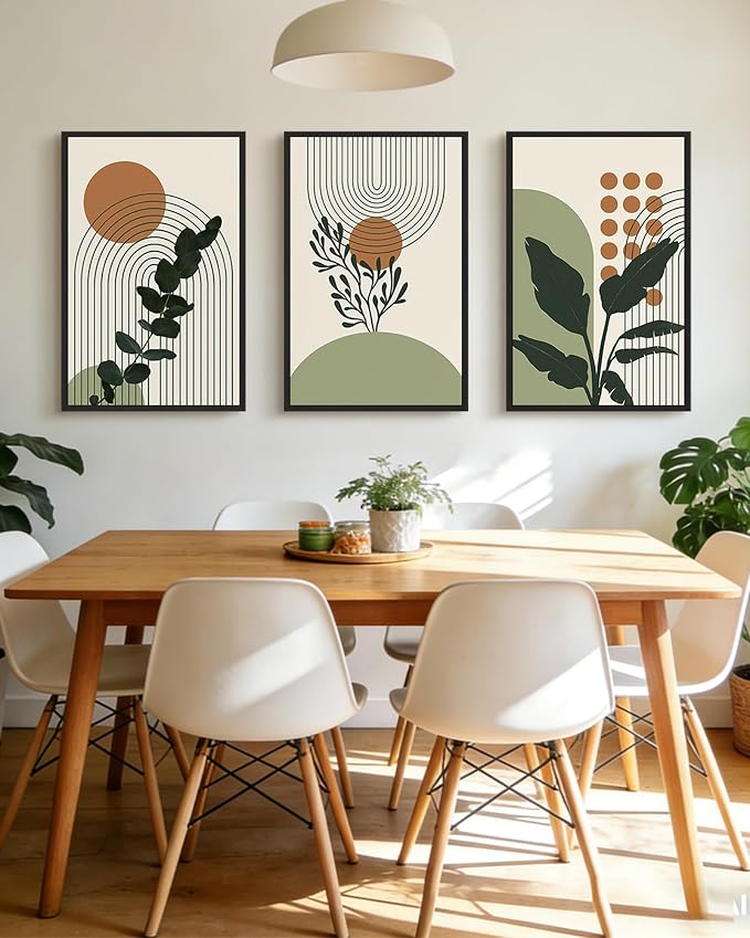 PHOPAGO Boho Plant Wall Art Green Botanical Bohemain Framed Wall Printing - Image 9