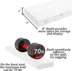 Floating Shelves 2 inch Thick for Wall Set of 2, 24 inch High-End Solid Wood - Image 4