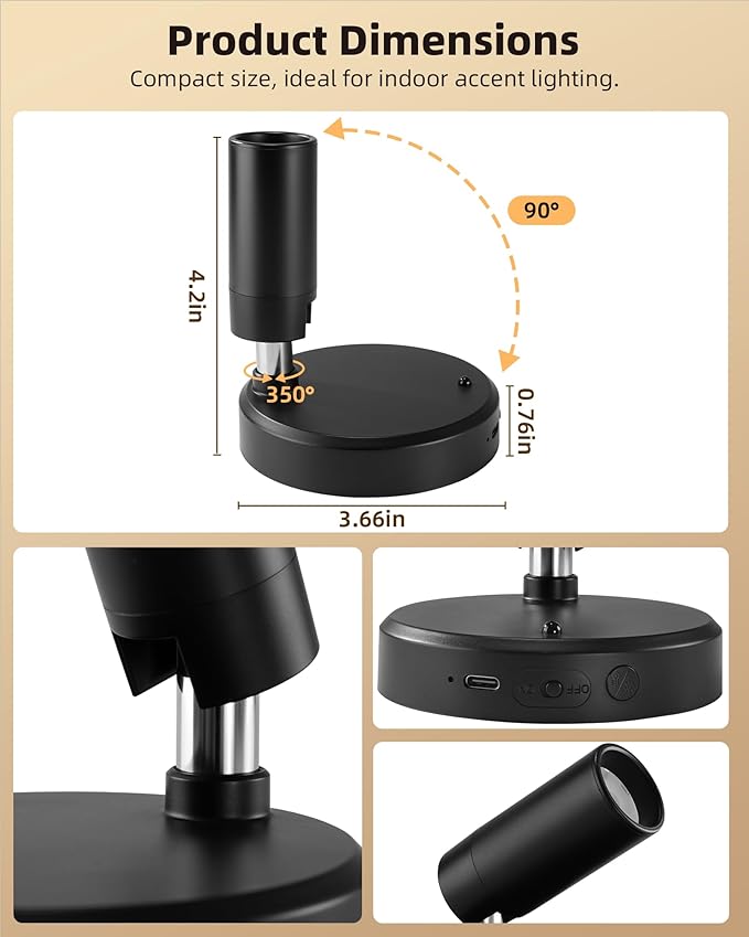 EZVALO Spotlights Indoor with Remote, 5500mAh Rechargeable Picture Lights - Image 8