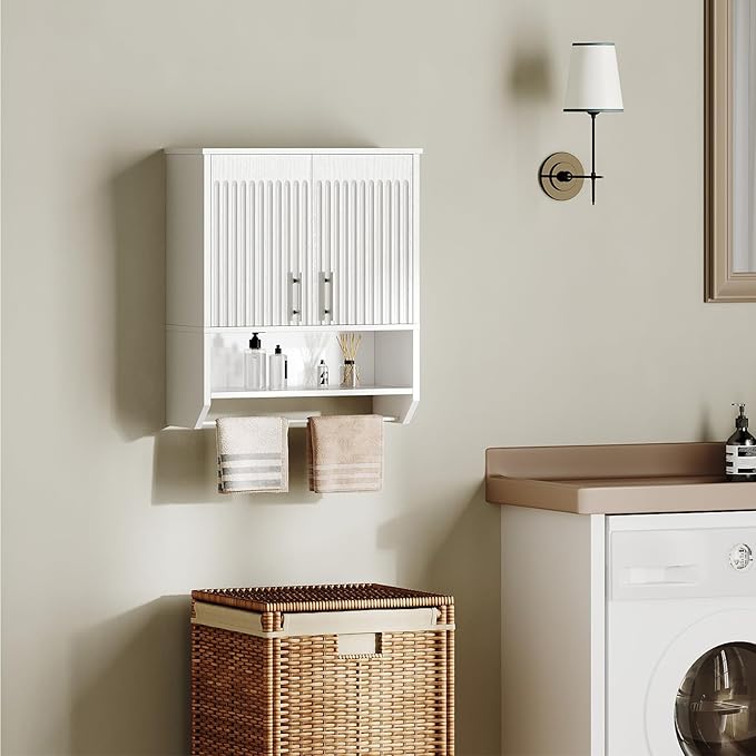 HOOBRO Fluted Bathroom Wall Cabinet, Farmhouse Medicine Cabinet - Image 5