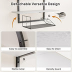 XLHOMO Floating Shelf for Wall- 31.5"x 24" 3+1 Tier White Bathroom Floating - Image 3