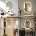 20x28 LED Bathroom Mirror with Lights Oval, Lighted Bathroom Vanity Mirror - Image 6