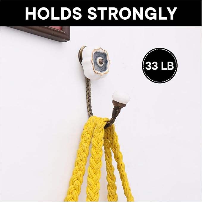 Indian Shelf Pack of 6 Ceramic Wall Hooks - Image 7
