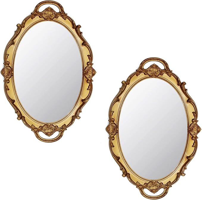 Eaoundm 14.5 x 10 inchs Oval Antique Decorative Wall Mirror Vintage Hanging by Eaoundm