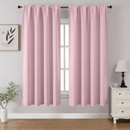 CUCRAF Light Pink Blackout Curtains 54 inch Length 2 Panels Set, Rod Pocket by CUCRAF