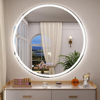 BEAUTYPEAK 24x24 LED Round Bathroom Mirror - Image 8