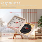 Maxspace Wooden Wall Clock, 8 Inch Non-Ticking Silent Square Wall Clock - Image 3