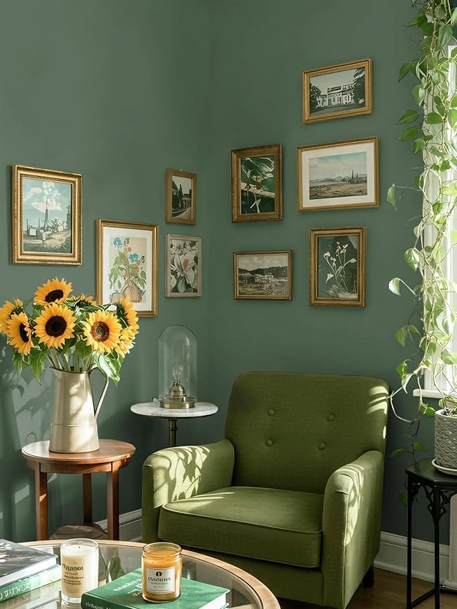Dimoon 590''x17.7'' Green Peel and Stick Wallpaper Contact Paper Modern Self - Image 3