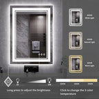 LED Mirror, 20x28 Inch Gradient Front and Backlit LED Bathroom Mirror, 3 Colors - Image 5