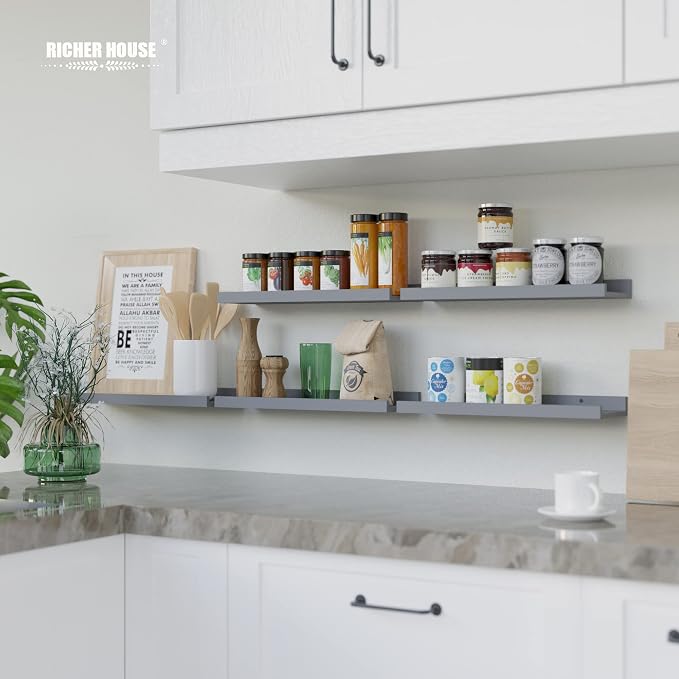 RICHER HOUSE Mounted Shelves for Wall Decor, Modern Picture Ledge Shelf - Image 5