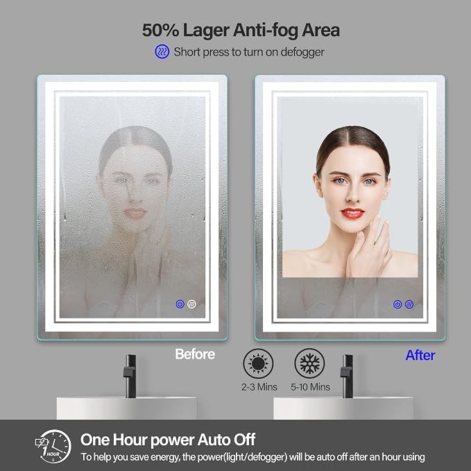 LED Bathroom Mirror 28x20 Inch - Image 4